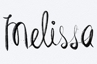 Hand drawn Melissa font typography