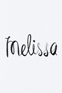 Hand drawn Melissa font typography