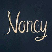 Nancy cursive vector gold font typography