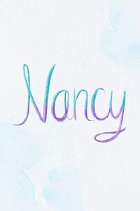 Nancy name vector pastel script font