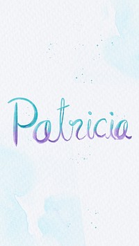 Patricia two tone name cursive typography
