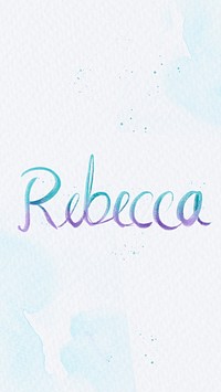 Rebecca two tone name cursive typography