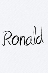 Hand drawn Ronald font typography