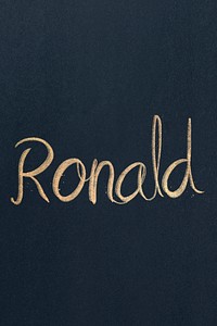 Ronald sparkling gold font psd typography