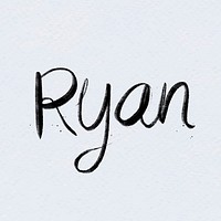Hand drawn Ryan font vector typography