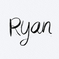 Hand drawn psd Ryan font typography