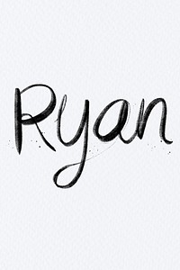 Hand drawn Ryan font typography