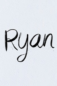Hand drawn Ryan font vector typography