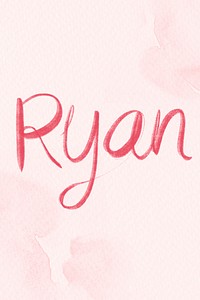 Ryan male name psd calligraphy font