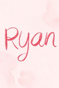 Vector Ryan male name calligraphy font