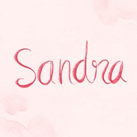 Sandra name vector hand lettering font