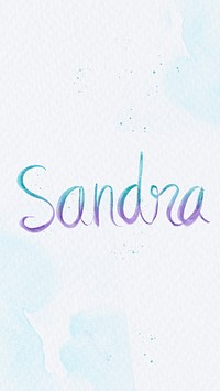 Sandra two tone name cursive typography