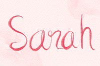 Sarah psd name word pink typography