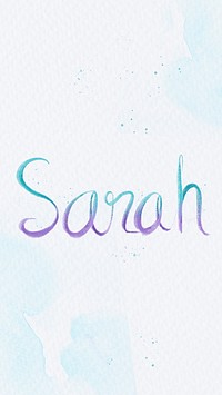 Sarah two tone name cursive typography
