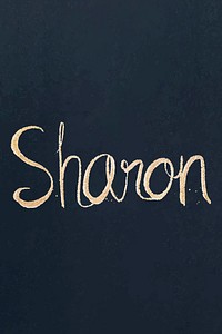 Sharon vector sparkling gold font typography