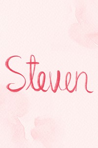 Steven name word psd pink typography