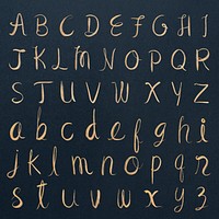 Brush stroke alphabet set typography