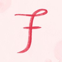 Letter f brush stroke vector typography font