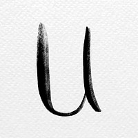 Letter u brush stroke vector typography font