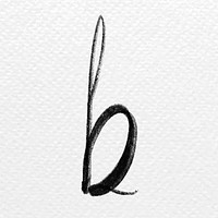 Vector calligraphy letter b lower case typography font