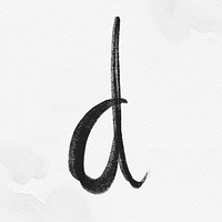 Letter d typography psd brush stroke font