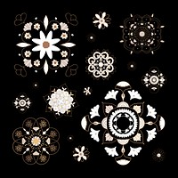 Oriental Mandala pattern floral symbol collection
