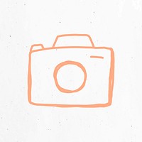 Pastel orange camera icon sticker
