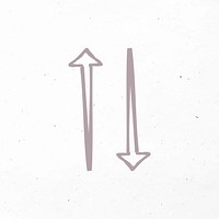 Hand drawn up and down arrow doodle icon