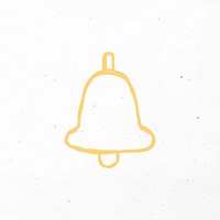 Yellow hand draw bell symbol