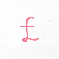 £ Pound sign pink doodle icon