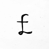 £ Pound sign black doodle icon