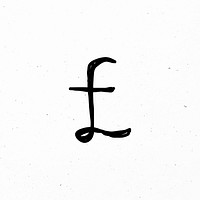 £ Pound sign psd black doodle icon