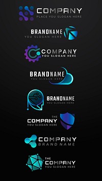 Gradient business logo vector minimal icon set