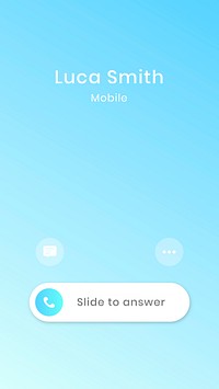 Slide to answer call interface smartphone screen