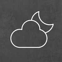 Partly cloudy night weather forecast icon user interface
