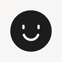 Smile filled icon black for social media app