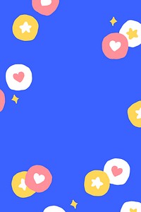Background psd with cute social media icons on blue