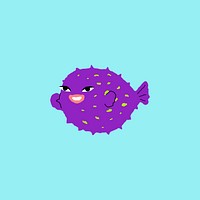 Cute purple fish design element