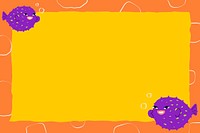 Fish frame psd cute and colorful animal illustration