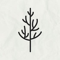 Tree line icon illustration in black tone