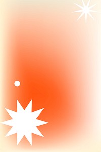 Abstract memphis orange background gradient with geometric shapes