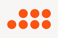 Orange dots collage element, geometric shape design vector
