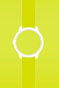 Green smartwatch, blank round screen, health tracker device illustration