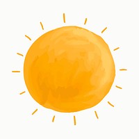 Sun drawing, cute doodle icon, galaxy illustration