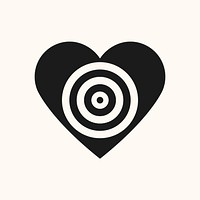 Cute black heart design icon
