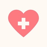 Healthy heart, pink pastel simple icon
