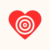Cute red heart design icon