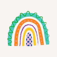 Colorful rainbow in funky doodle style