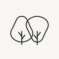Tree icon, natural product symbol flat design illustration