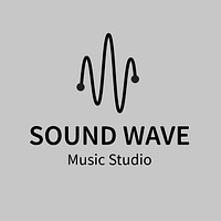 Audiovisual business logo, branding design, sound wave music studio text